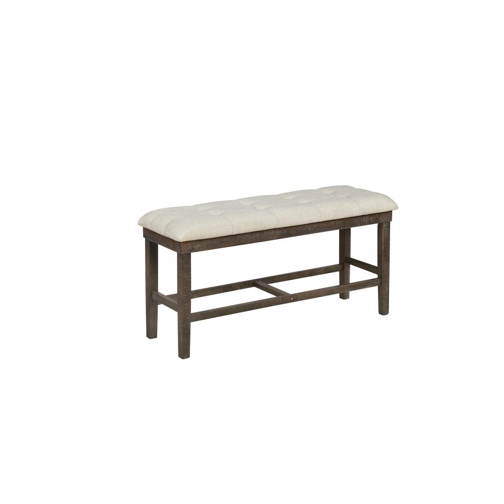 Upholstered Tufted Counter Height Bench with Footrest