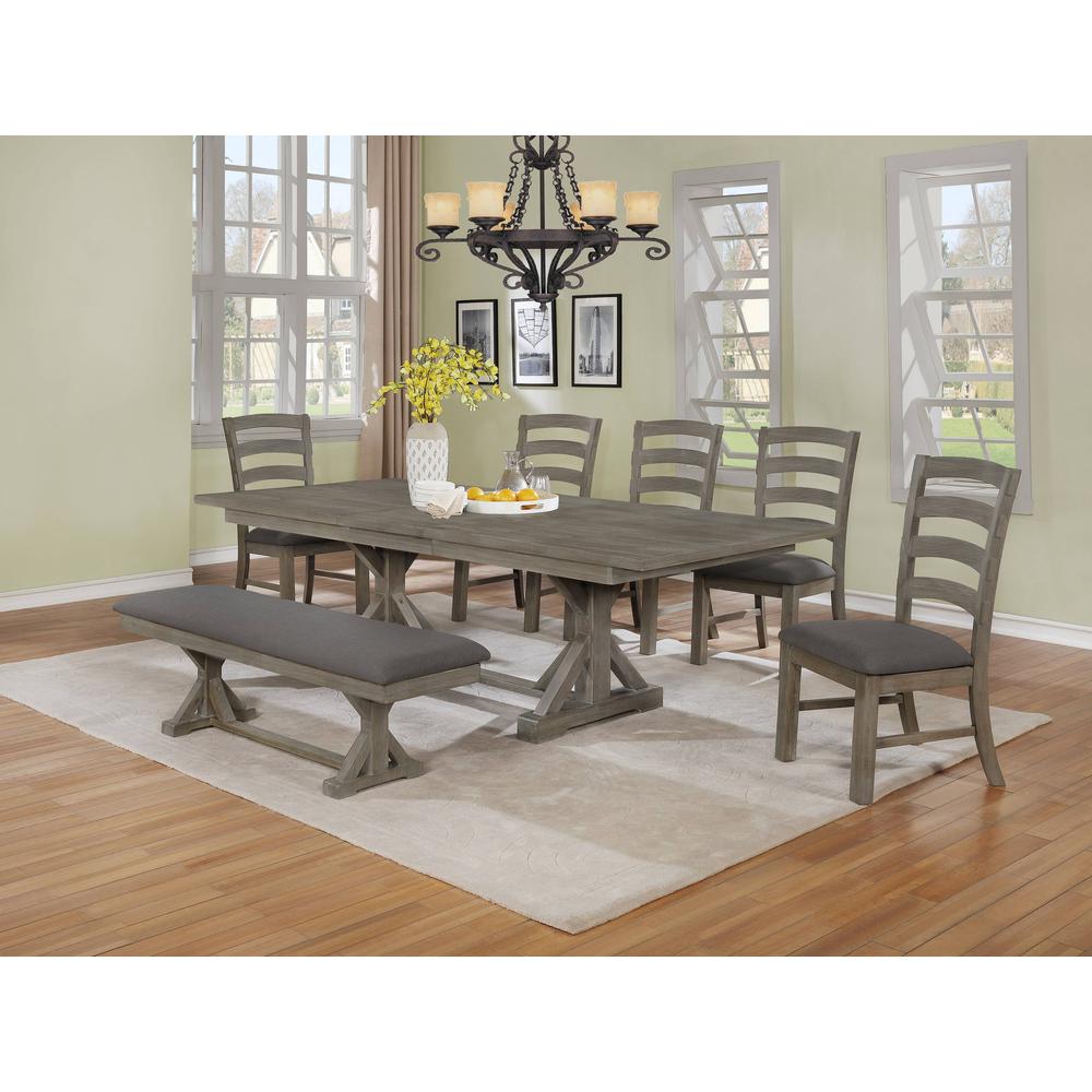 Classic 7pc Dining Set with Extendable Dining table with 18″ Leaf