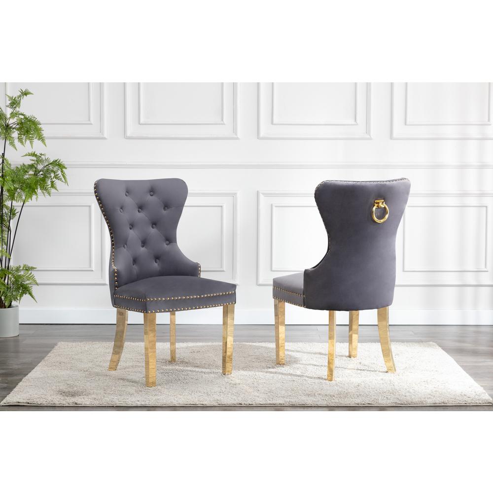 Velvet Tufted Side Chair Set of 2