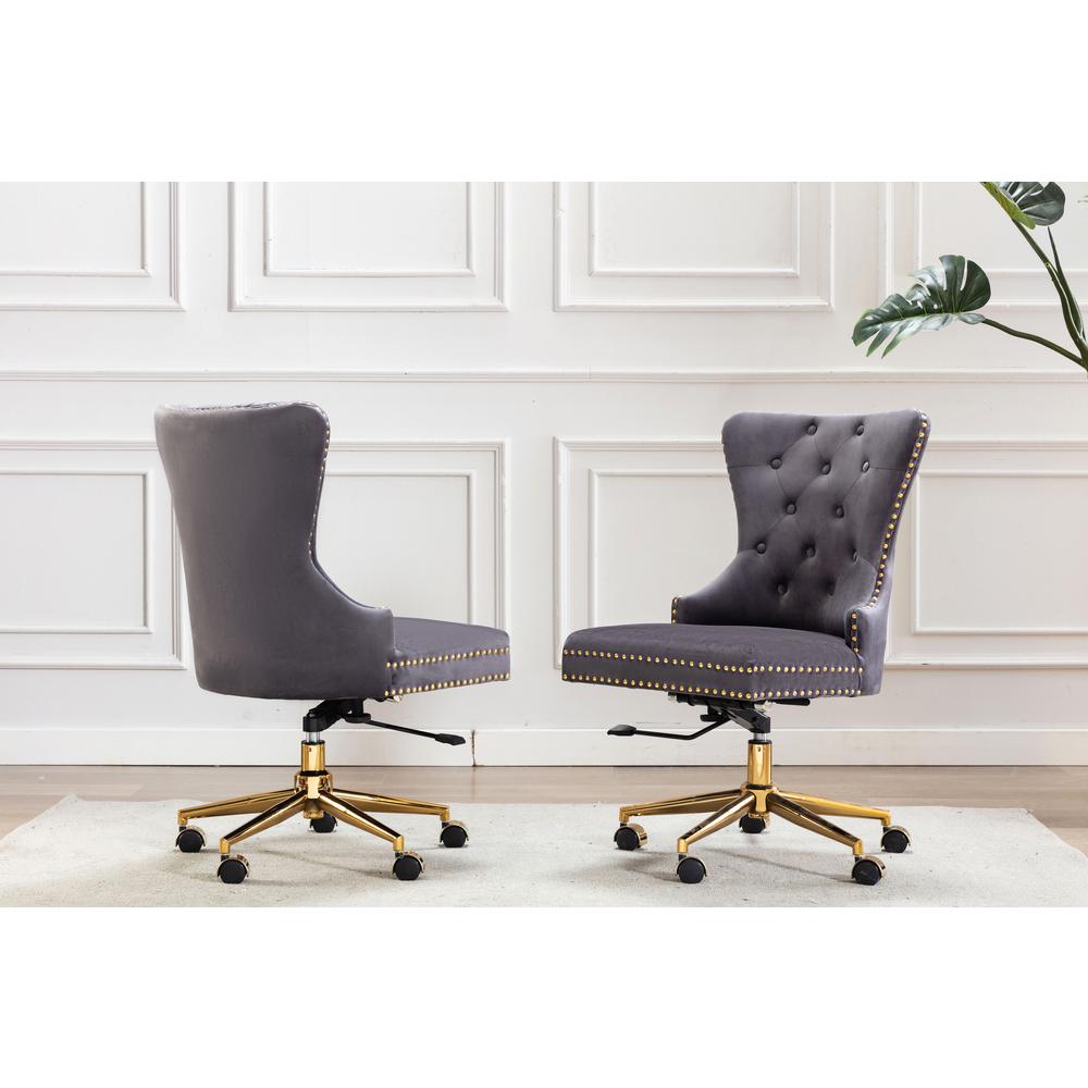 Tufted Velvet Upholstered Adjustable Wingback Chair