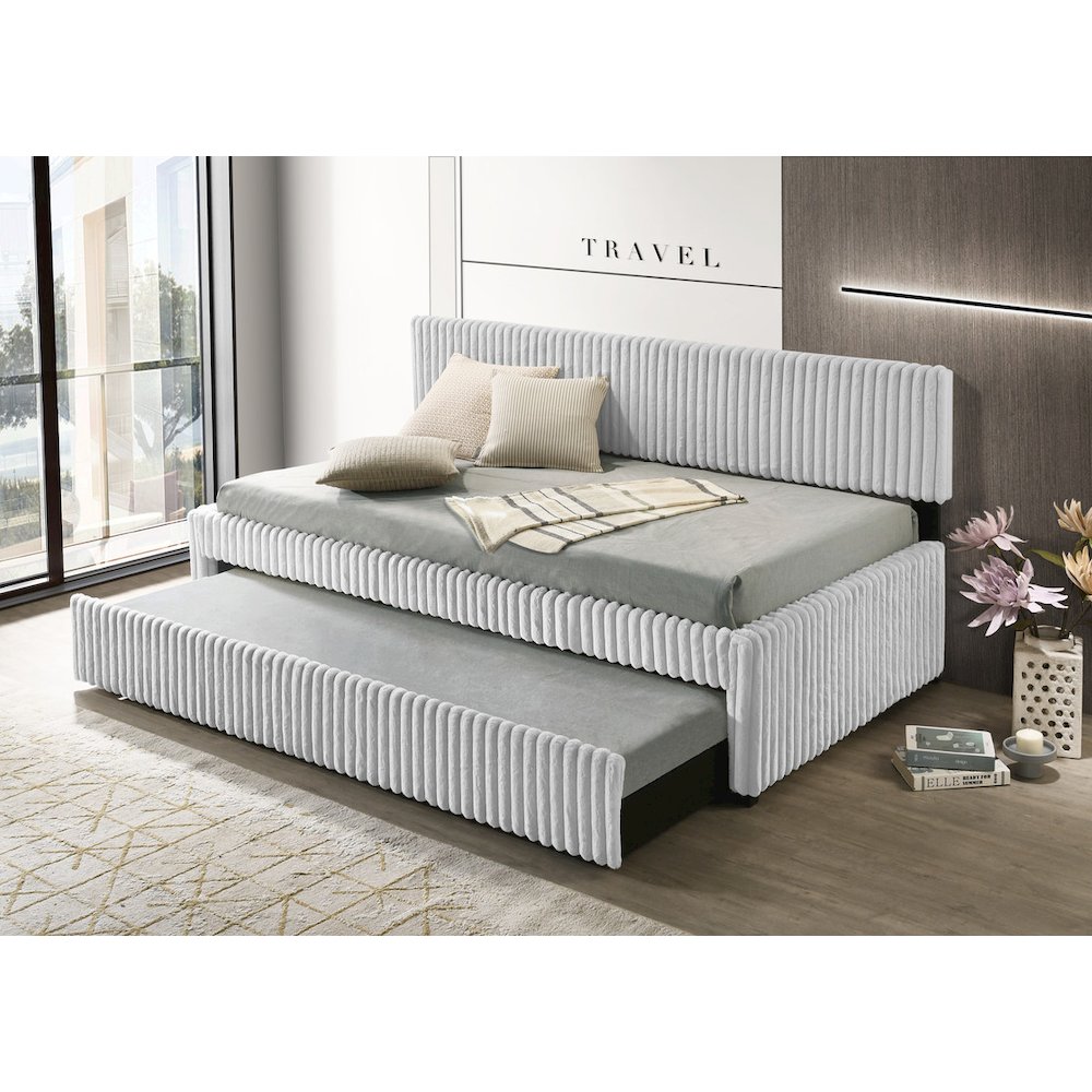 Twin daybed with trundle in Light Gray