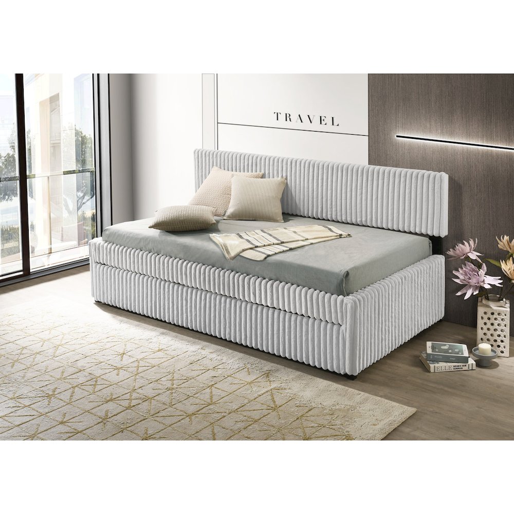 Twin daybed with trundle in Light Gray