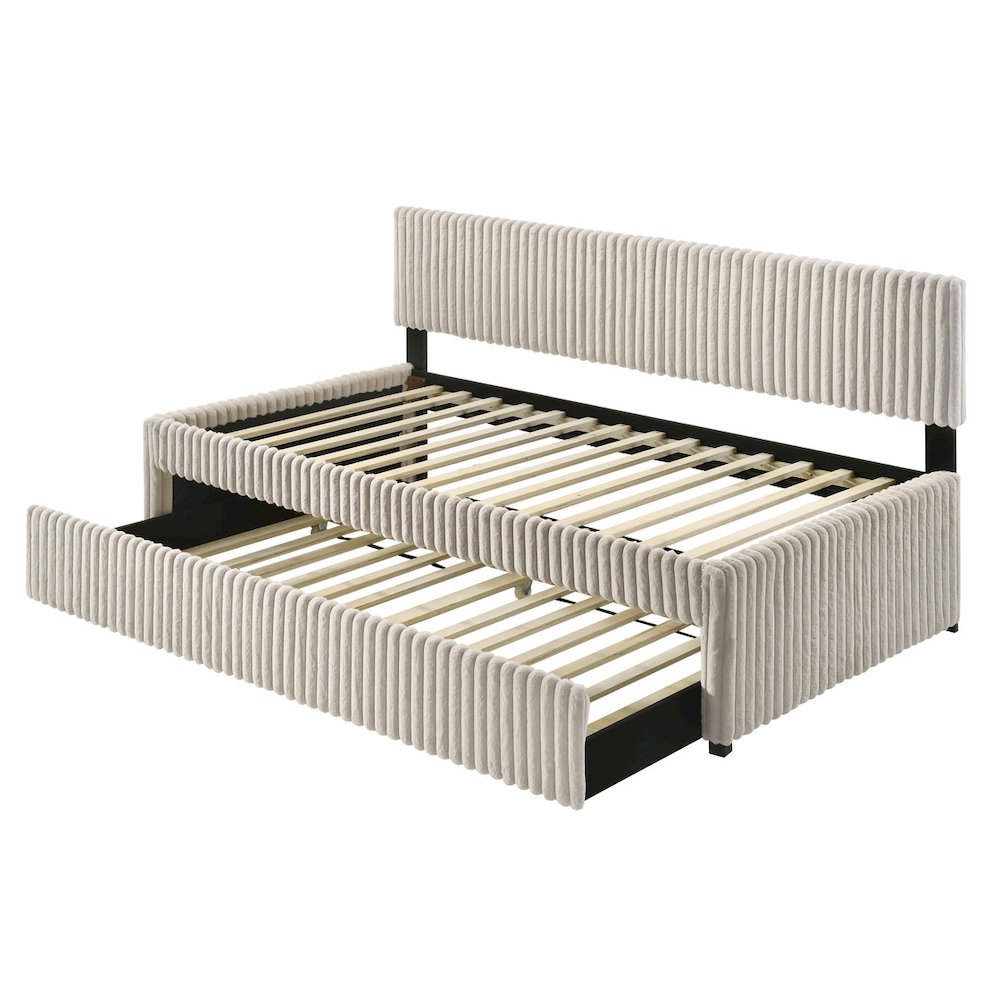 Twin daybed with trundle in Cream
