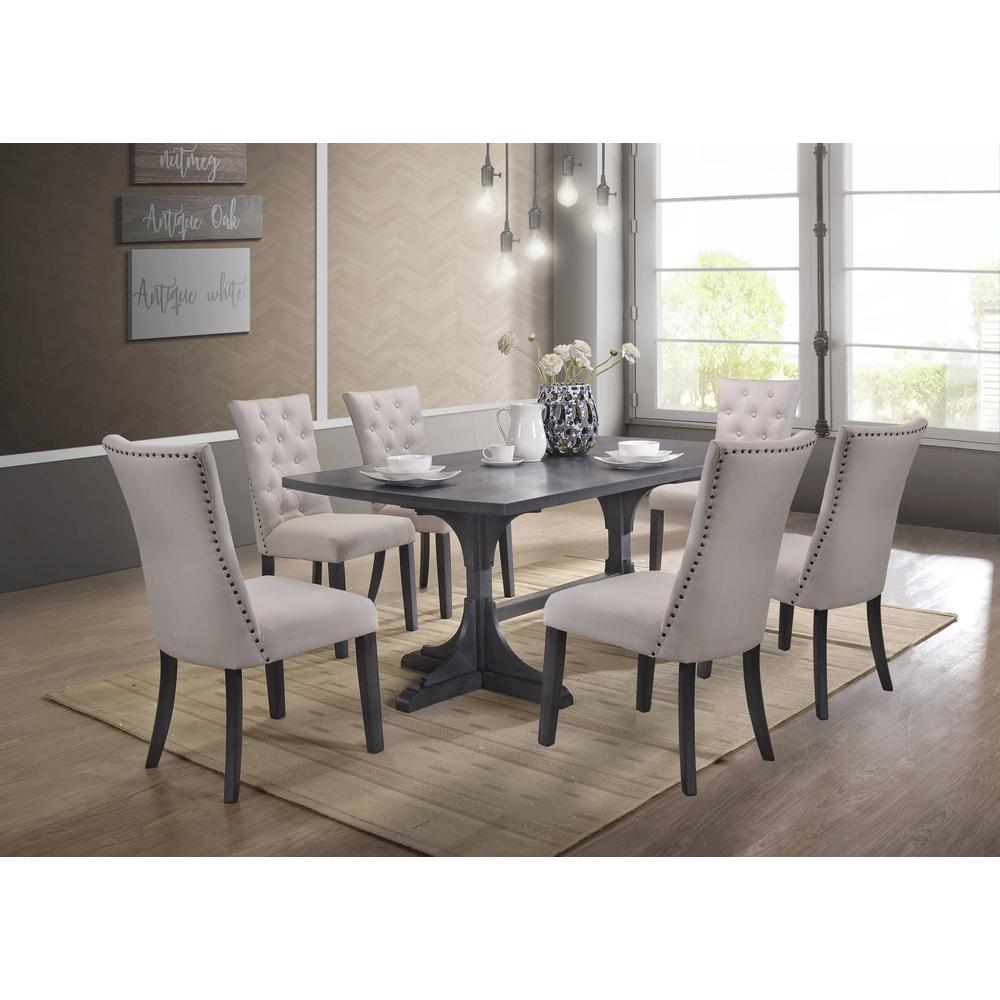 Classic 7pc Dining Set with Weathered Gray Dining Table