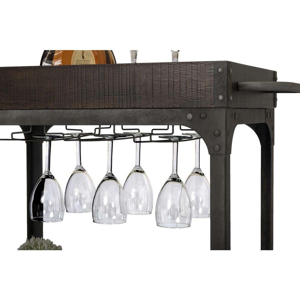 Rustic Espresso Cart w/ Lower Shelf