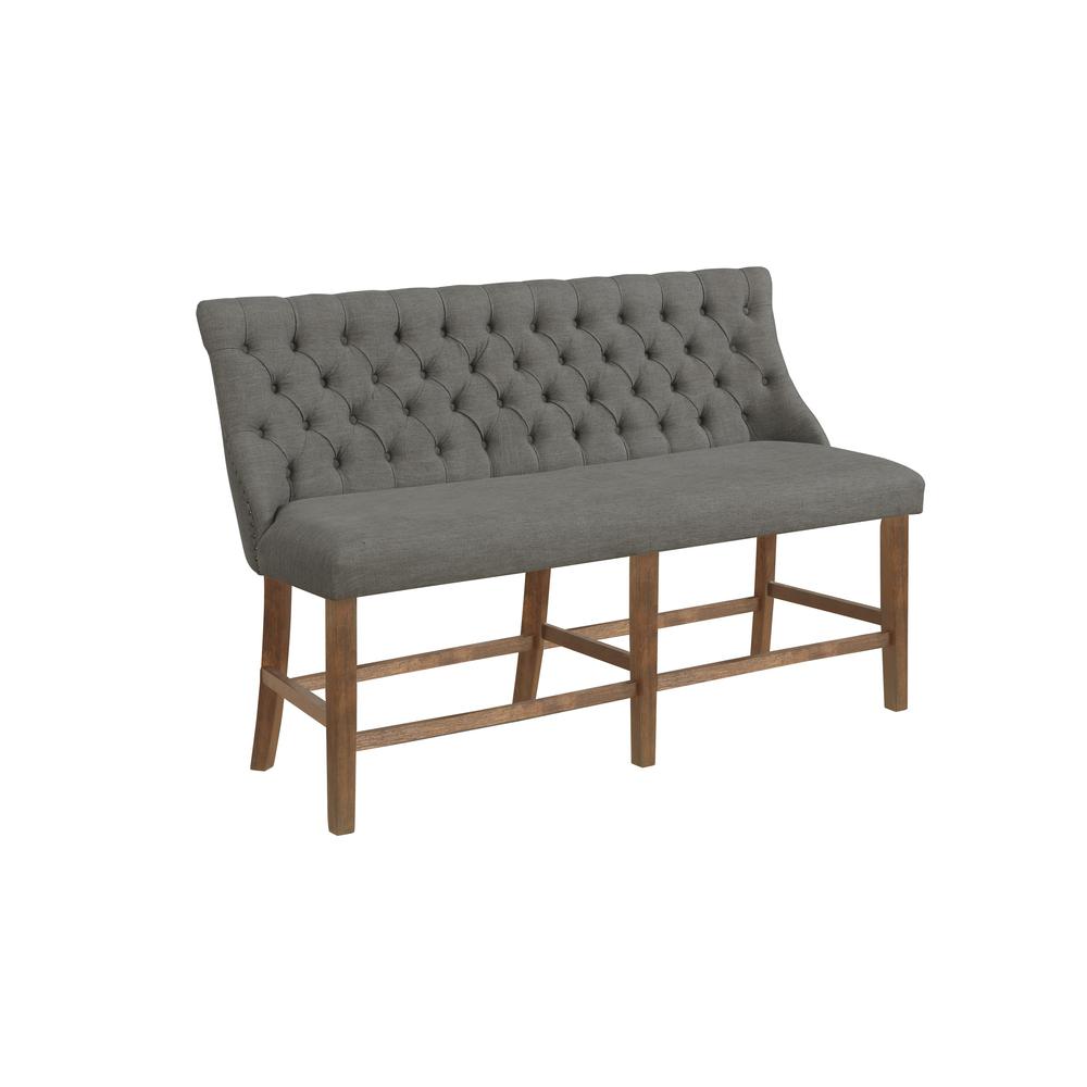 Walnut Dining Bench With Nailhead Trim (Single)