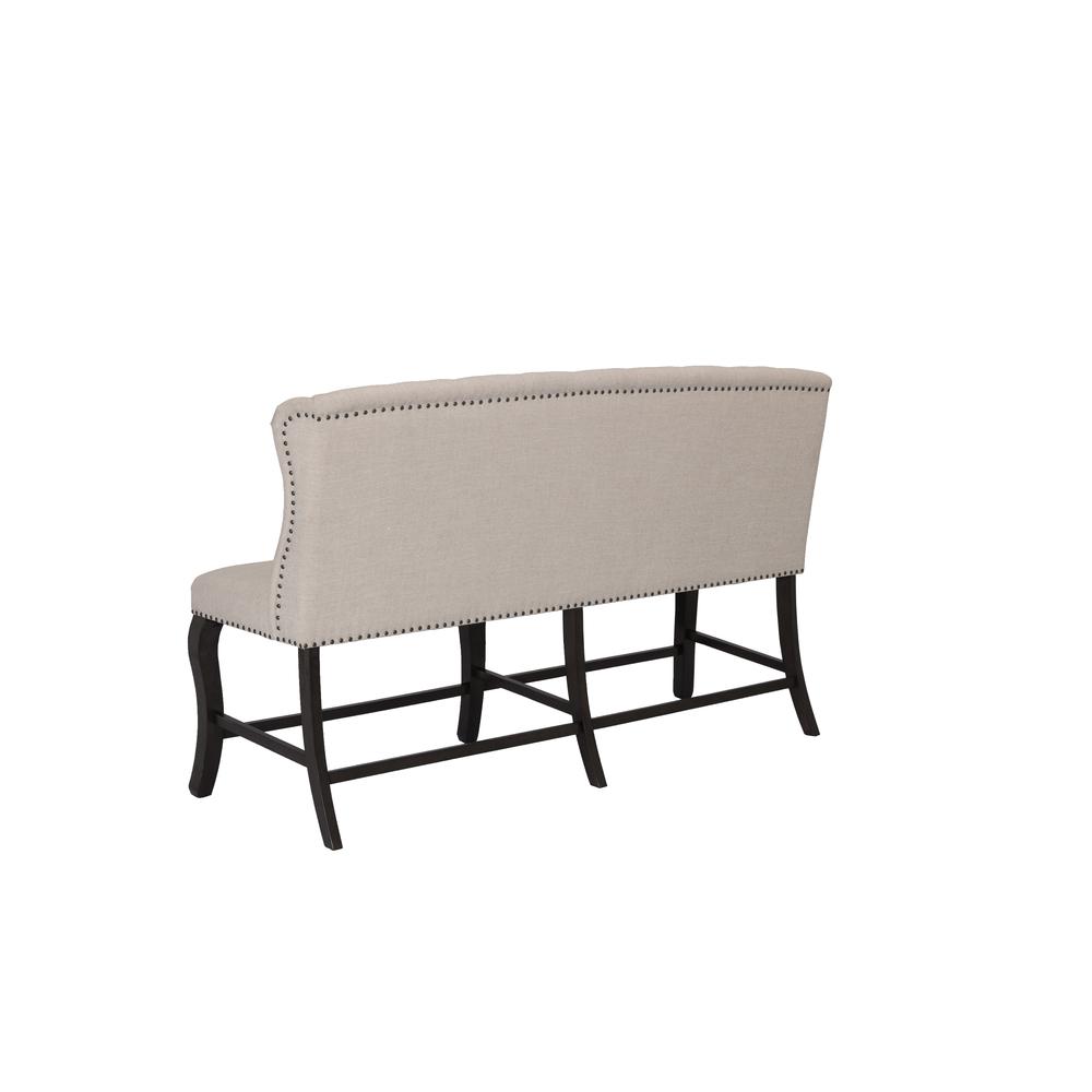 Counter Height Upholstered Bench with Backrest