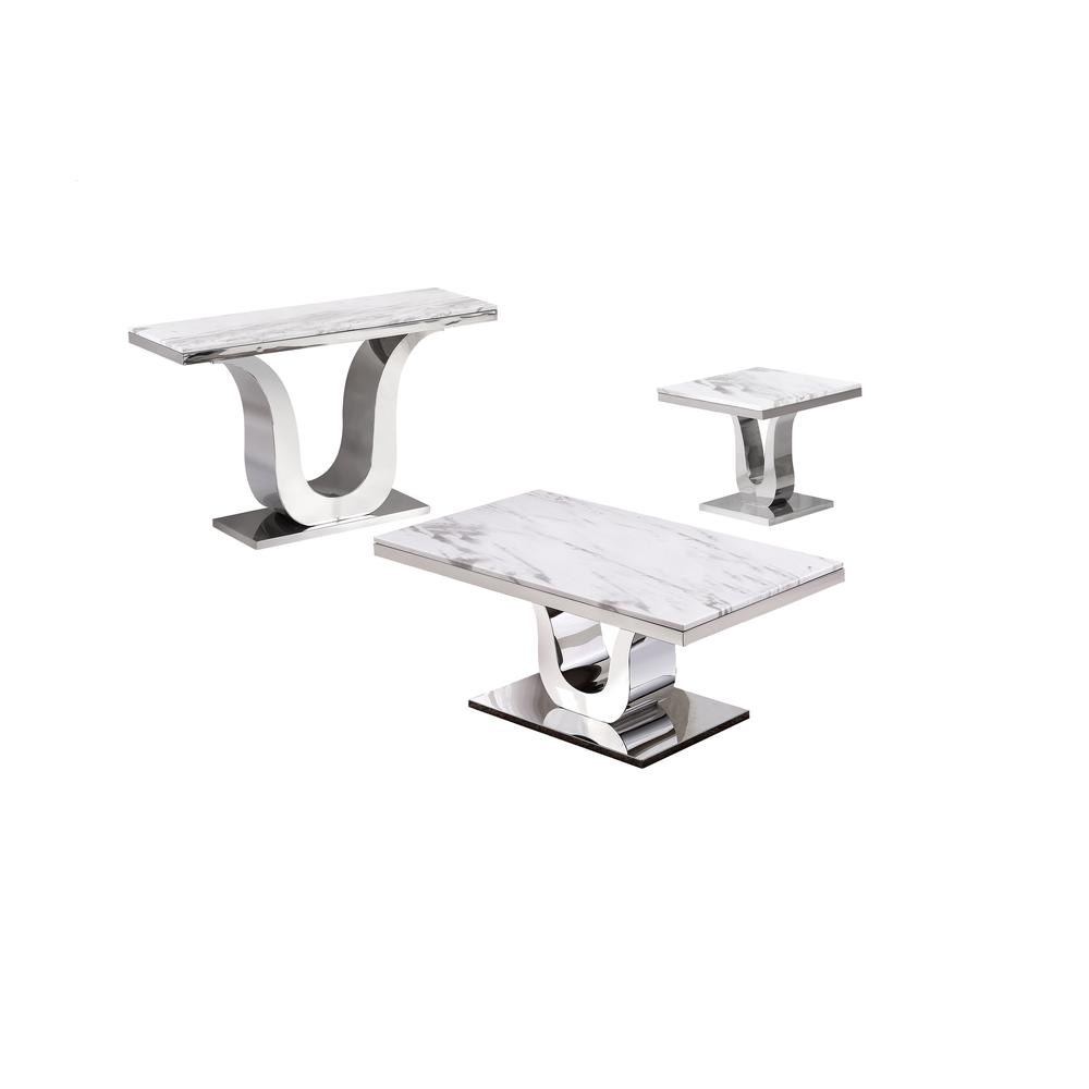 White Marble Coffee Table Set: Coffee Table