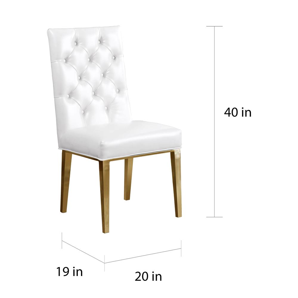 White Faux Leather Tufted Dining Side Chairs