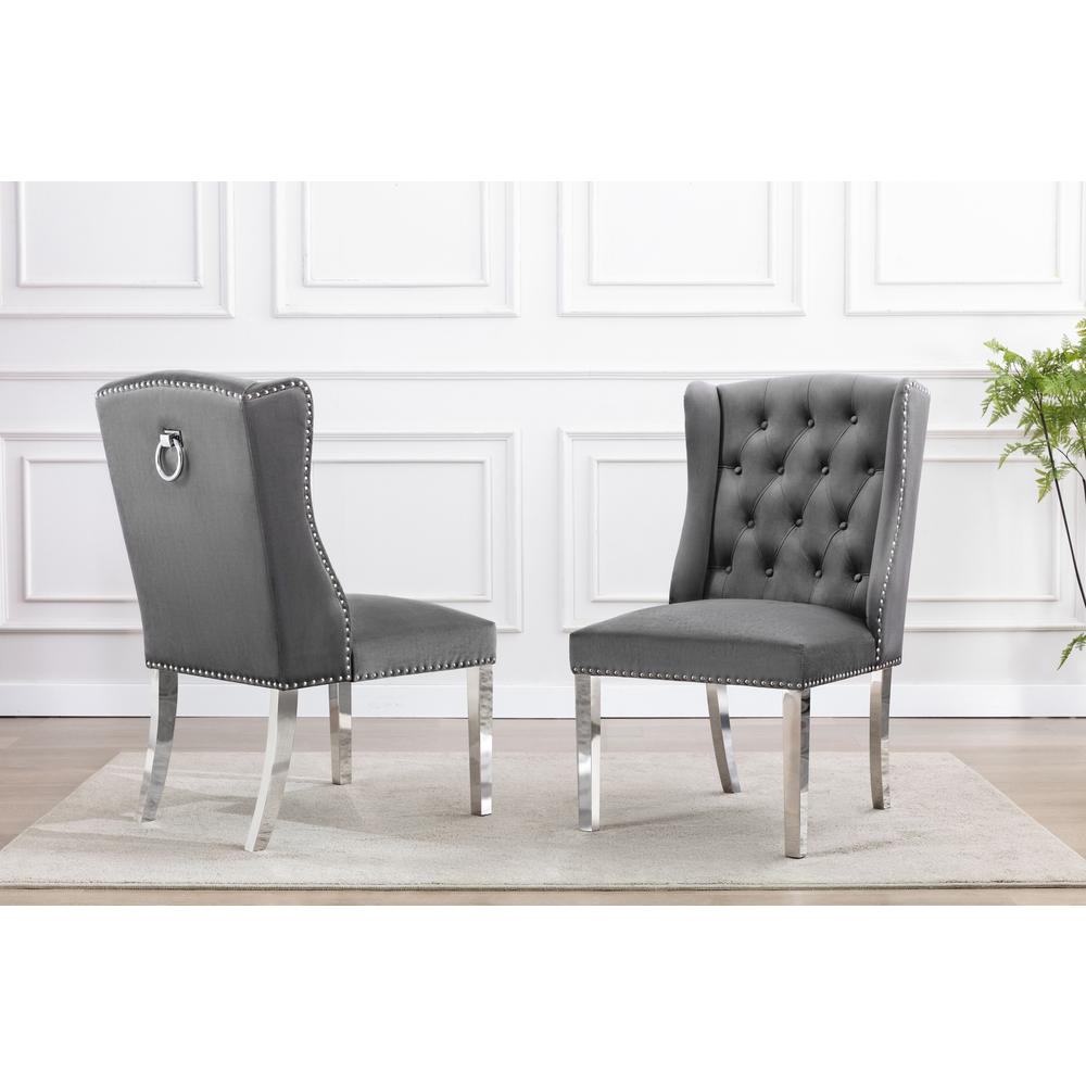 Tufted Velvet Upholstered Side Chairs
