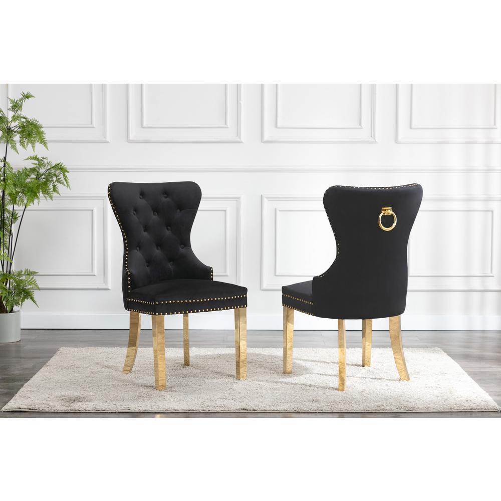 Velvet Tufted Side Chair Set of 2