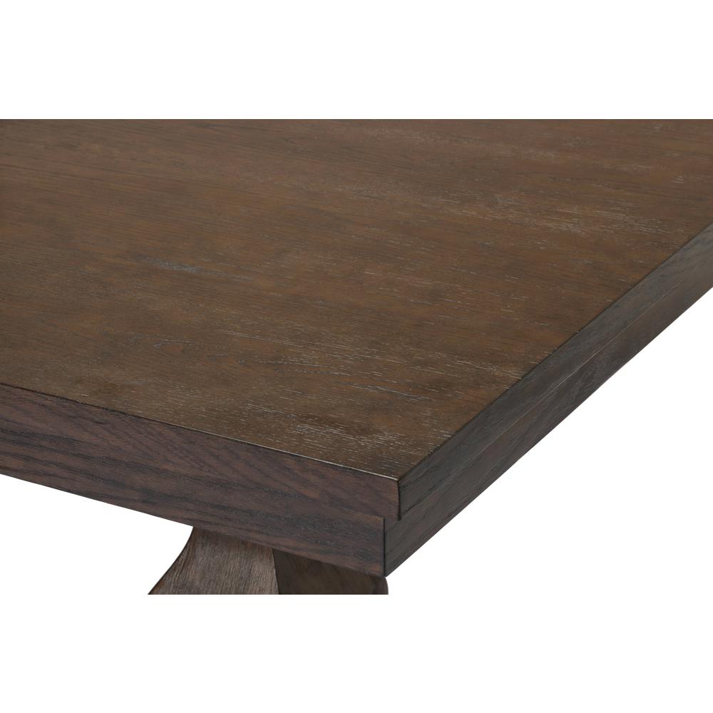7 piece set Walnut Wood Dining Set with Gray linen fabric chairs and bench