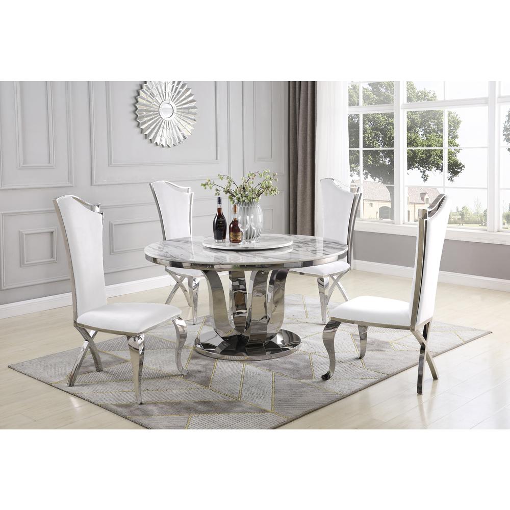 White Lazy-Susan Dining Set