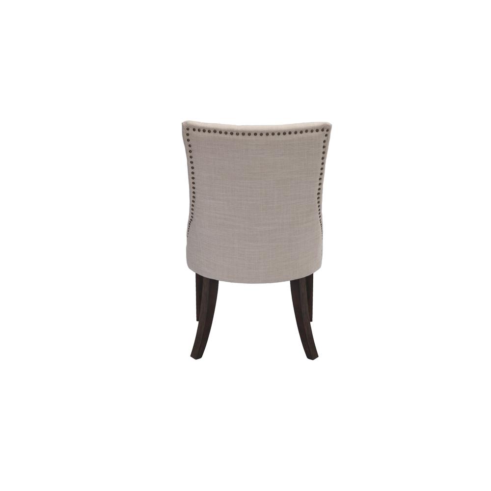Classic Upholstered Side Chair Tufted in Linen Fabric w/Nailhead Trim **Set of 2**