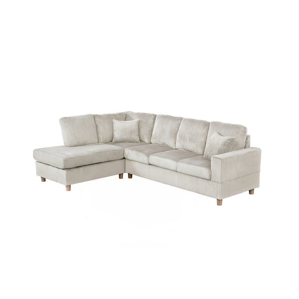 2Pc Corduroy Sectional In Beige