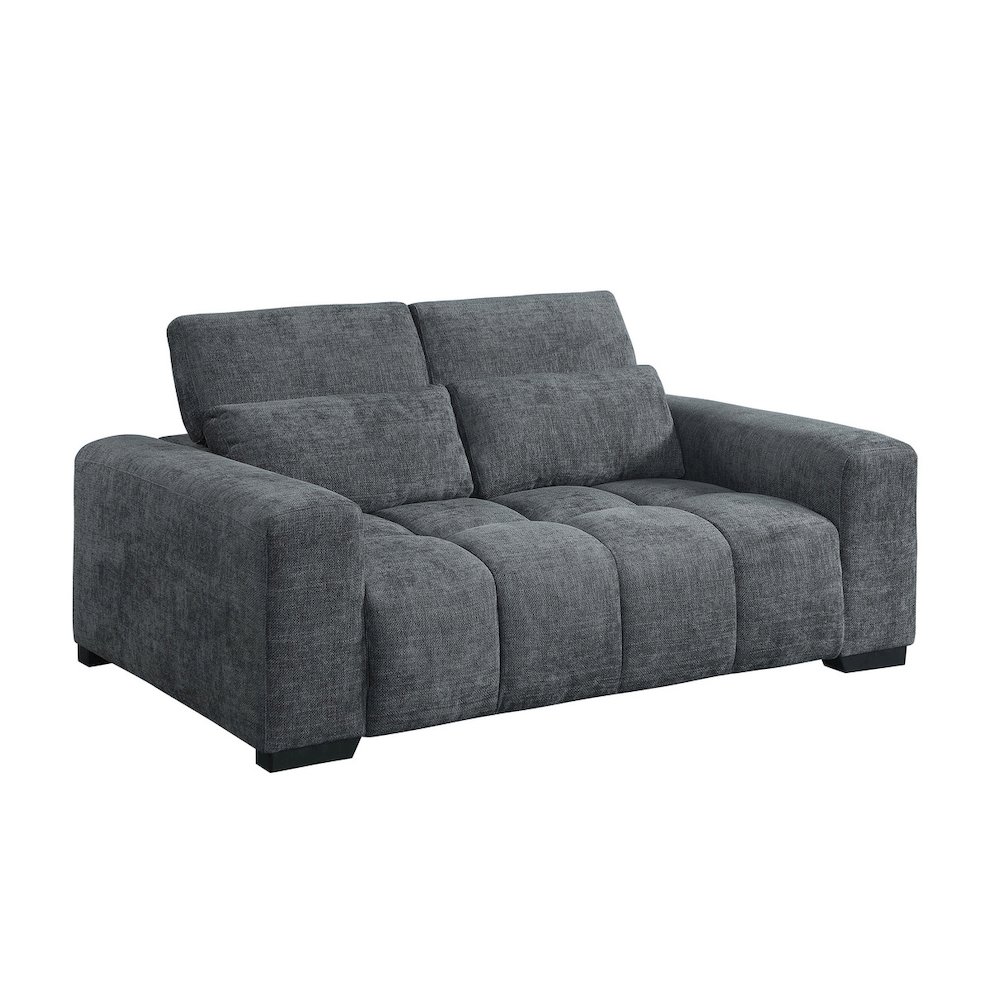 2 Seater Loveseat In Dark Gray With Adjustable Backrest