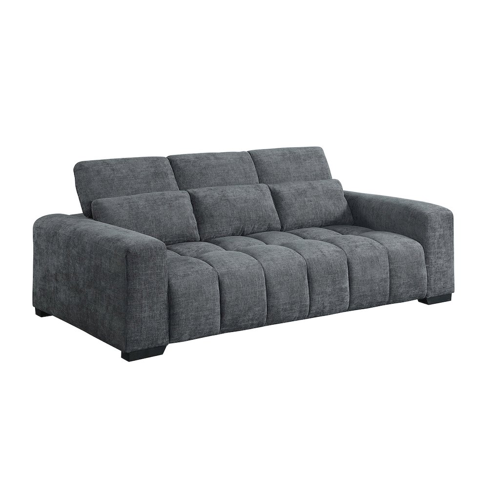 3 Seater Sofa In Dark Gray With Adjustable Back
