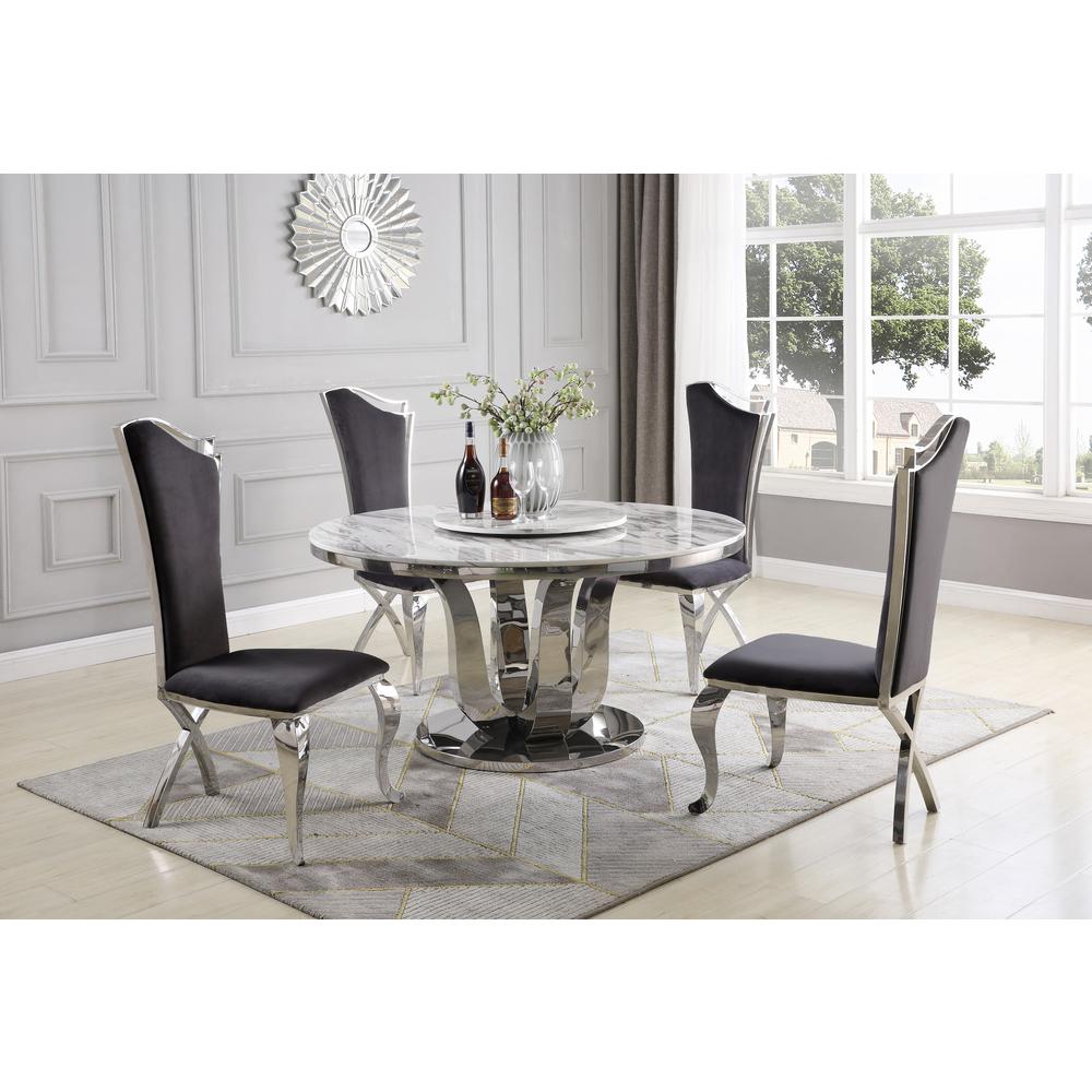White Lazy-Susan Dining Set