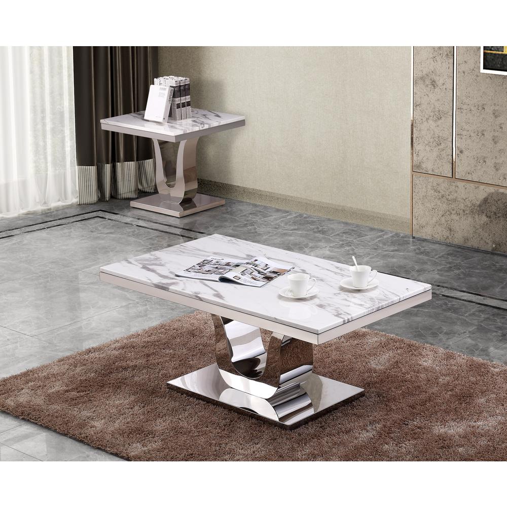 End Table w/Stainless Steel U-Base