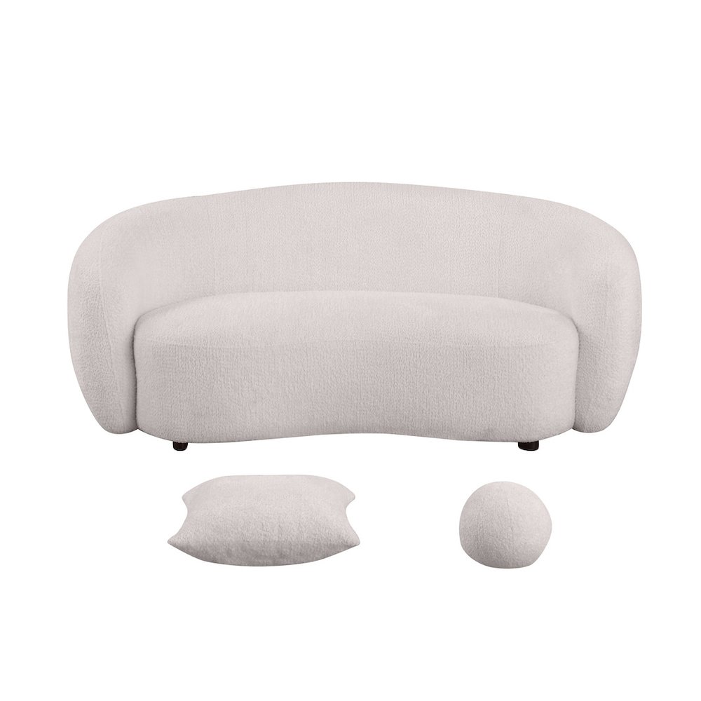 Teddy Fabric 2 Seater Loveseat In Beige