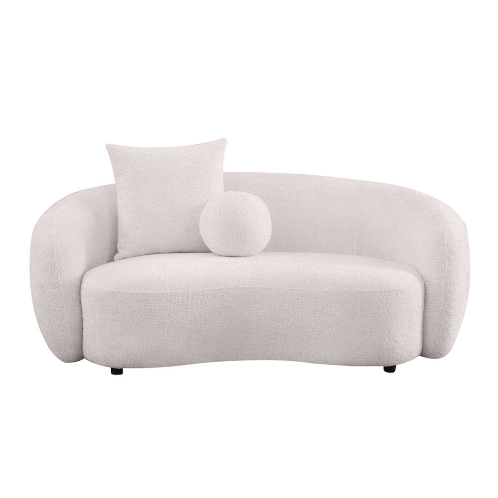 Teddy Fabric 2 Seater Loveseat In Beige