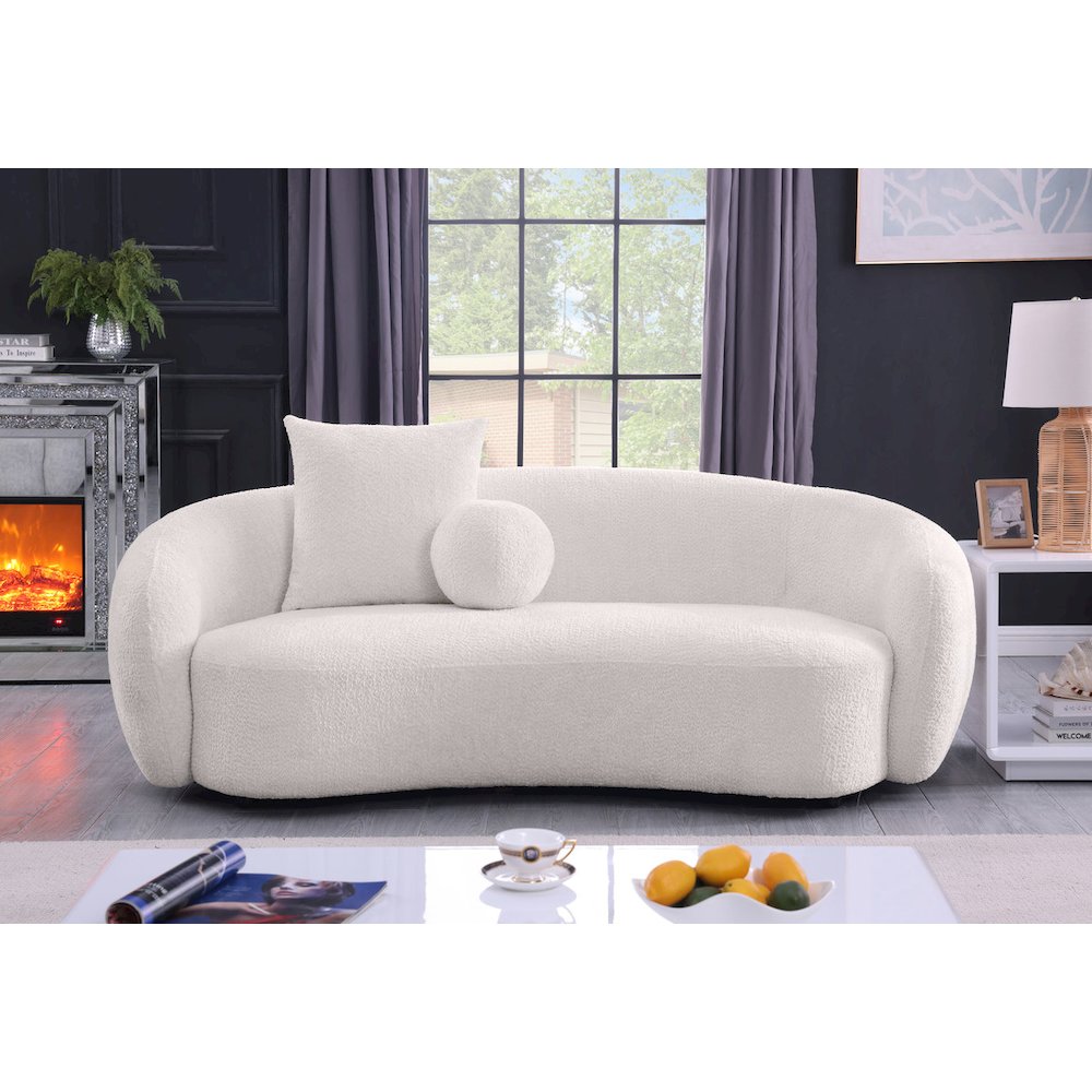 Teddy Fabric 3 Seater Sofa In Beige
