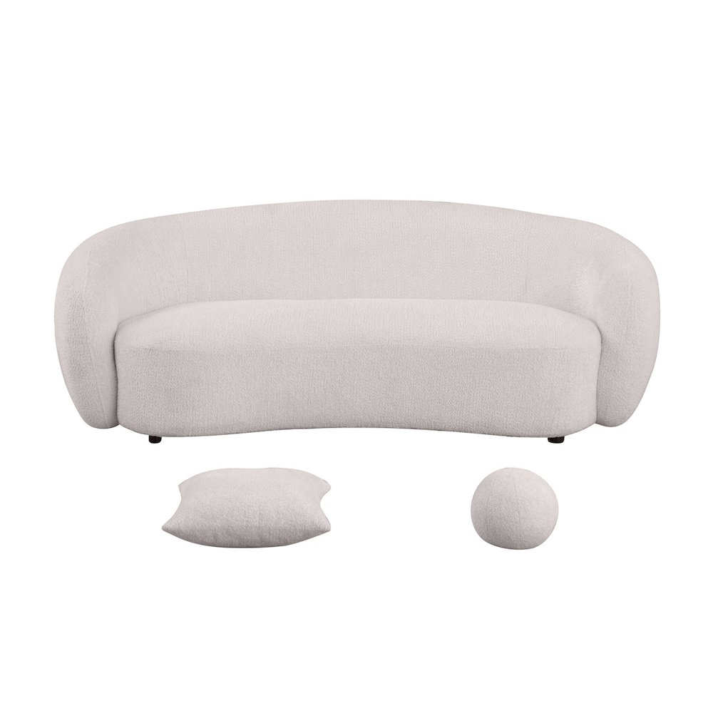 Teddy Fabric 3 Seater Sofa In Beige