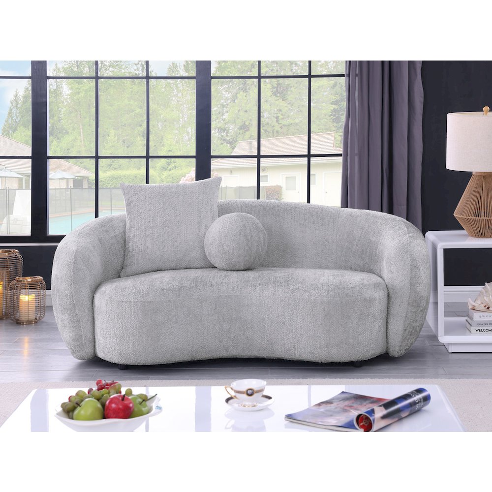 Teddy Fabric 2 Seater Loveseat In Light Gray