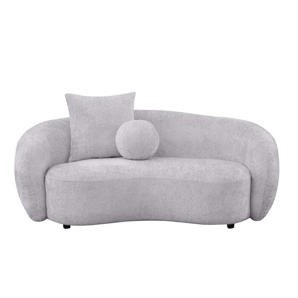 Teddy Fabric 2 Seater Loveseat In Light Gray