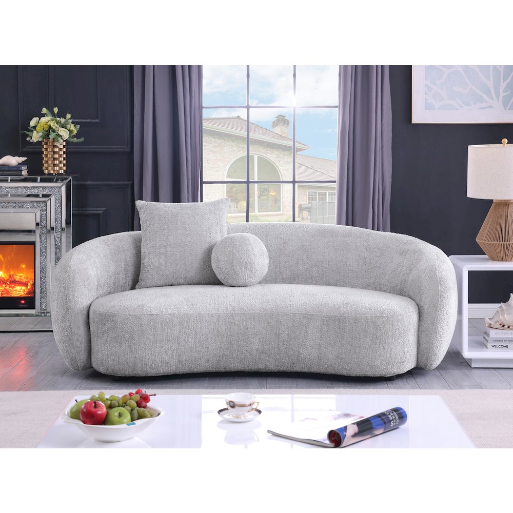 Teddy Fabric 3 Seater Sofa In Light Gray