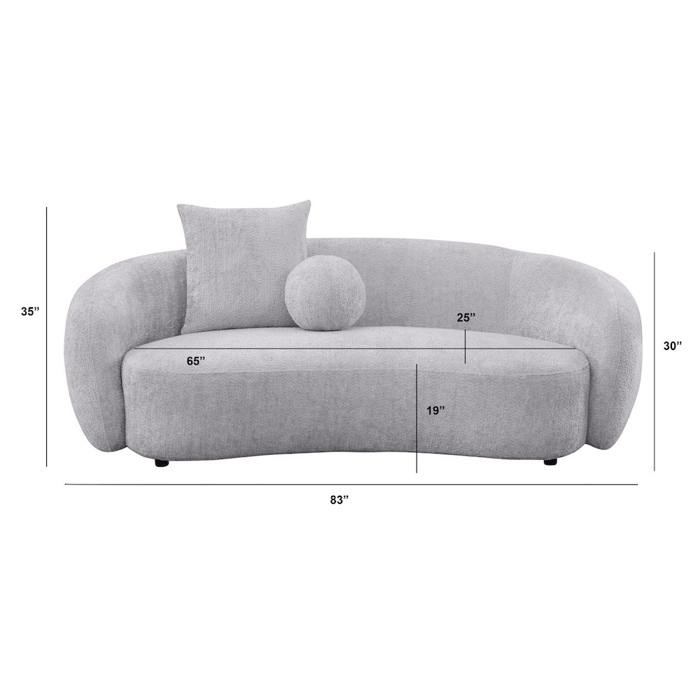 Teddy Fabric 3 Seater Sofa In Light Gray