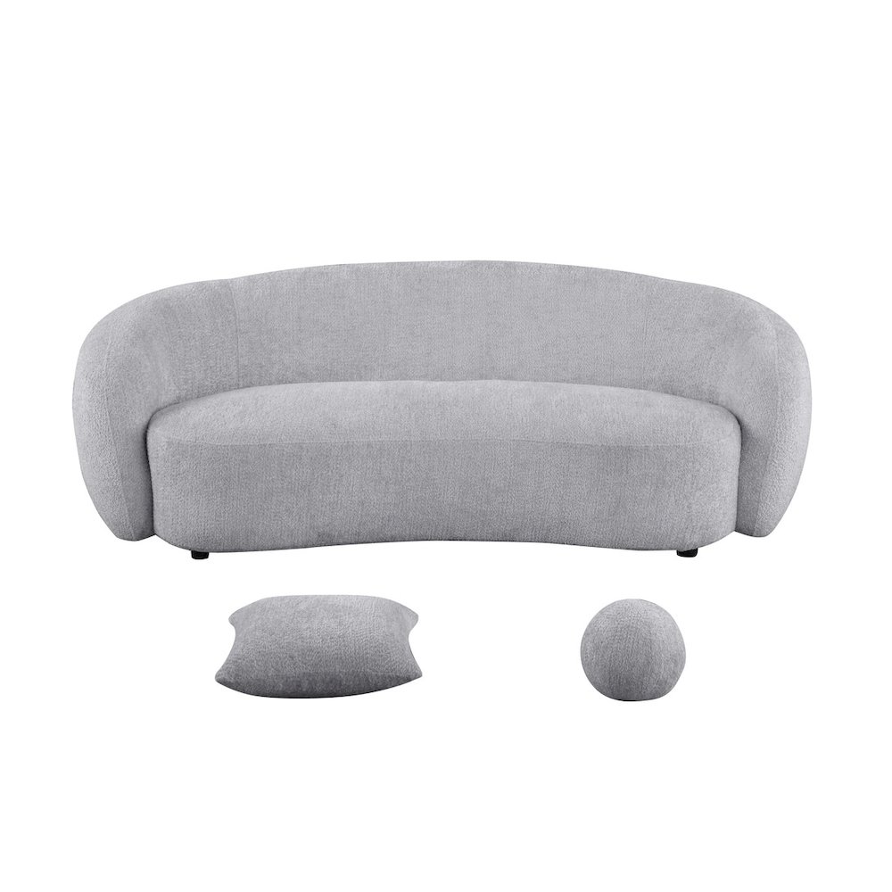 Teddy Fabric 3 Seater Sofa In Light Gray