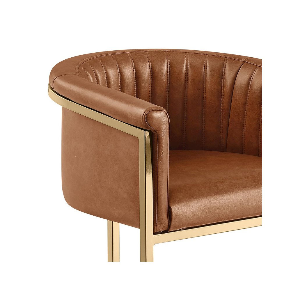 Leaather-Aire Counterheights 24″ with Gold Chrome (Set of 2)