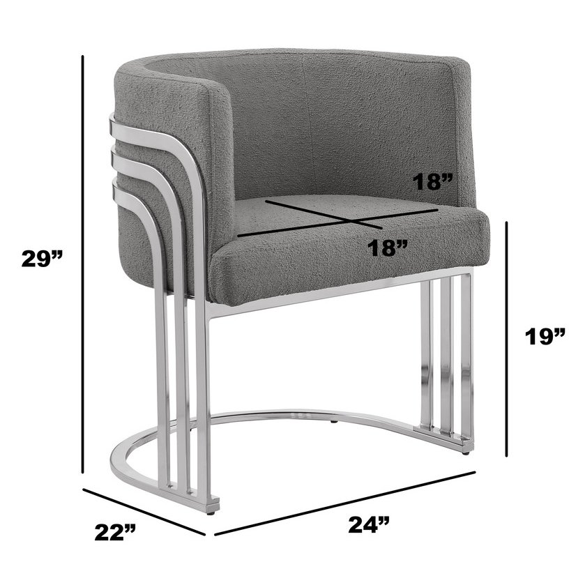 Best Quality Furniture Dark Grey Teddy Fur Barrel Chair