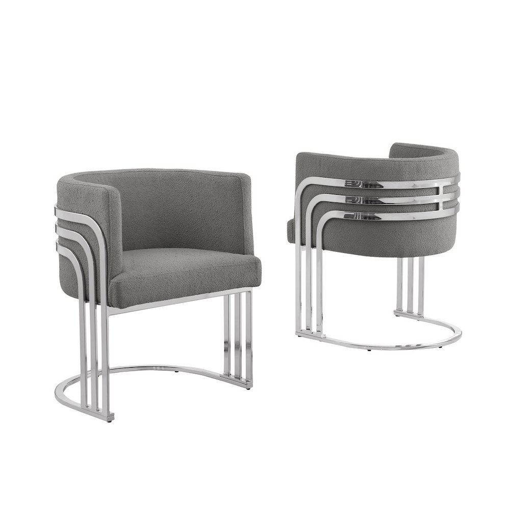 Best Quality Furniture Dark Grey Teddy Fur Barrel Chair