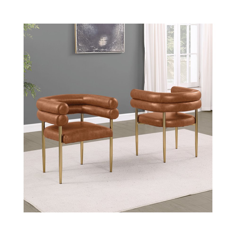 2pc Leather Air Toffee with Gold Chrome Base
