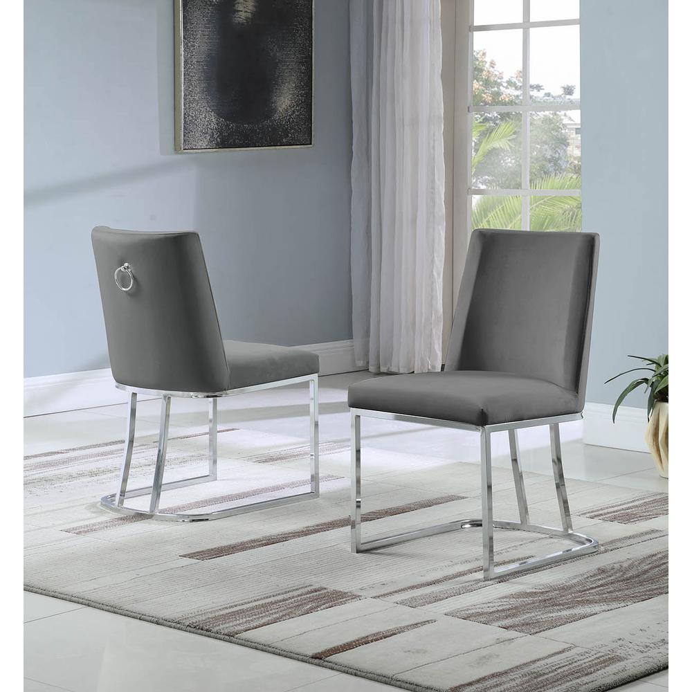Velvet Upholstered Side Chair