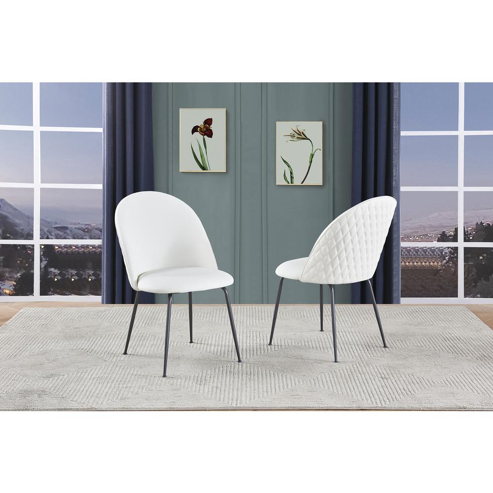 White Faux leather side chair (SET OF 2)