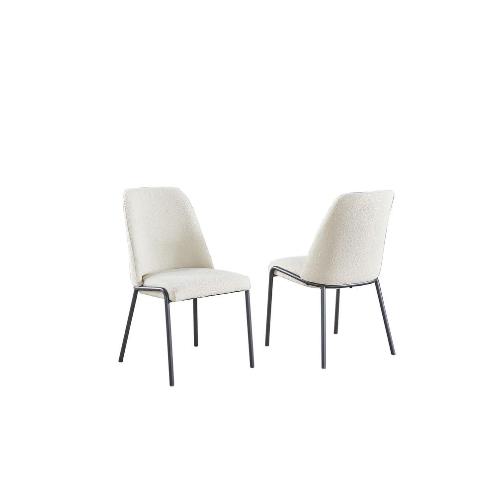 Cream polar fleece chairs (SET OF 2)