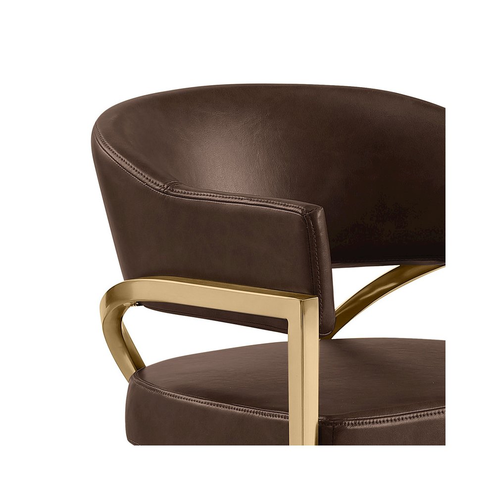 Leather-Aire Side Chairs with Gold Chrome Set of 2