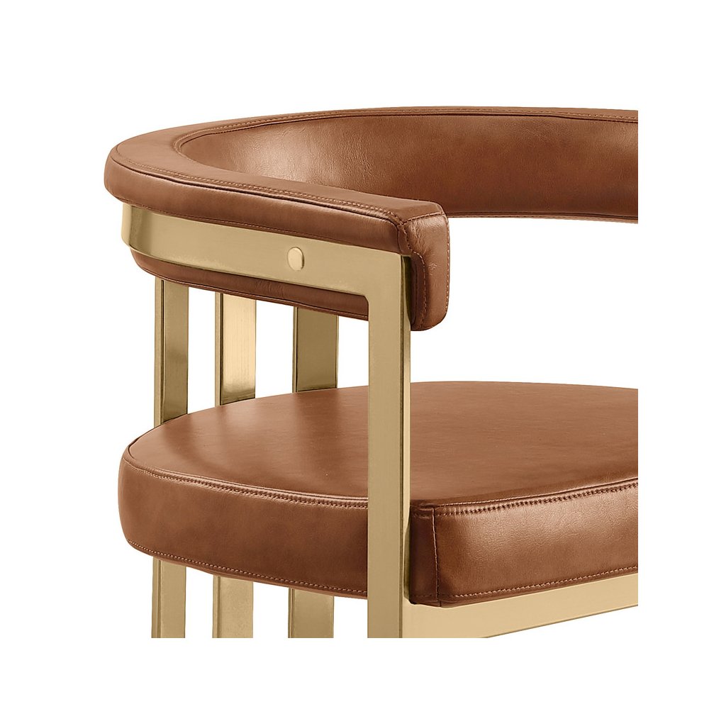 Leather-Aire Side Chairs with Gold Chrome Set of 2