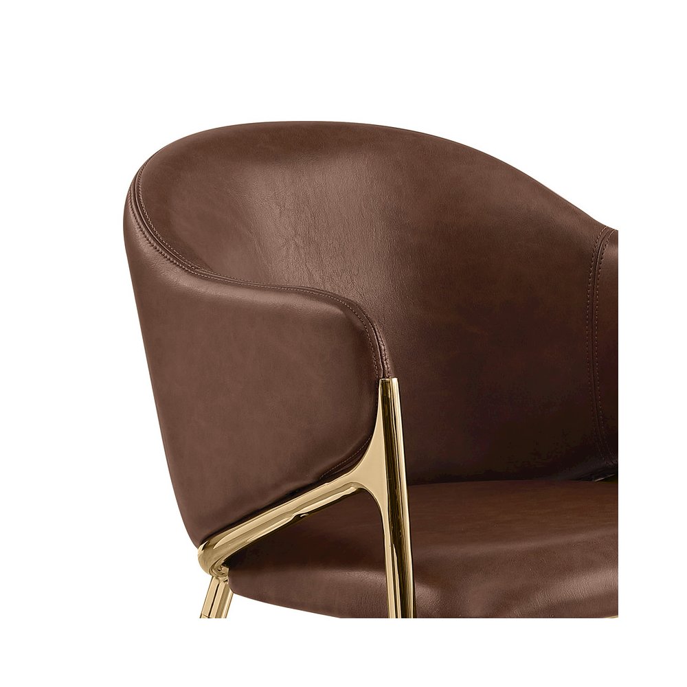 Leather-Aire Side Chairs with Gold Chrome Set of 2
