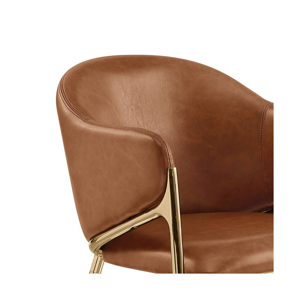 Leather-Aire Side Chairs with Gold Chrome Set of 2