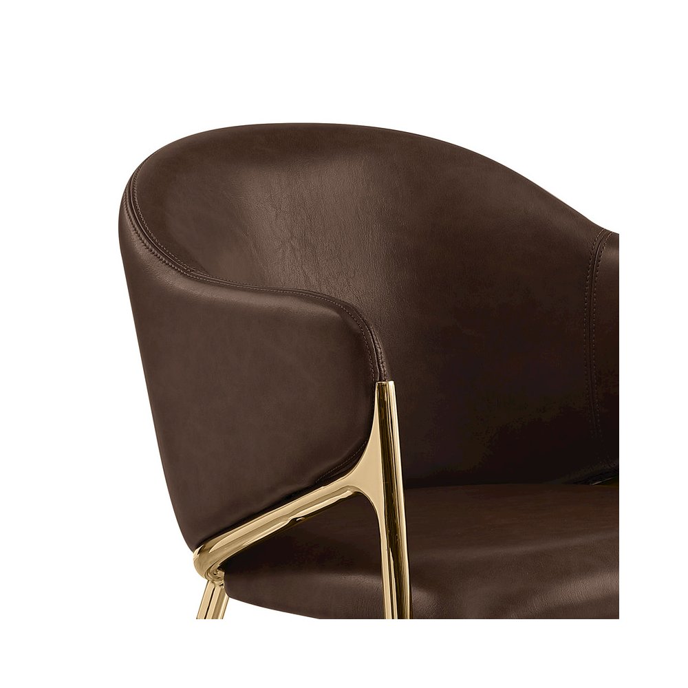 Leather-Aire Side Chairs with Gold Chrome Set of 2