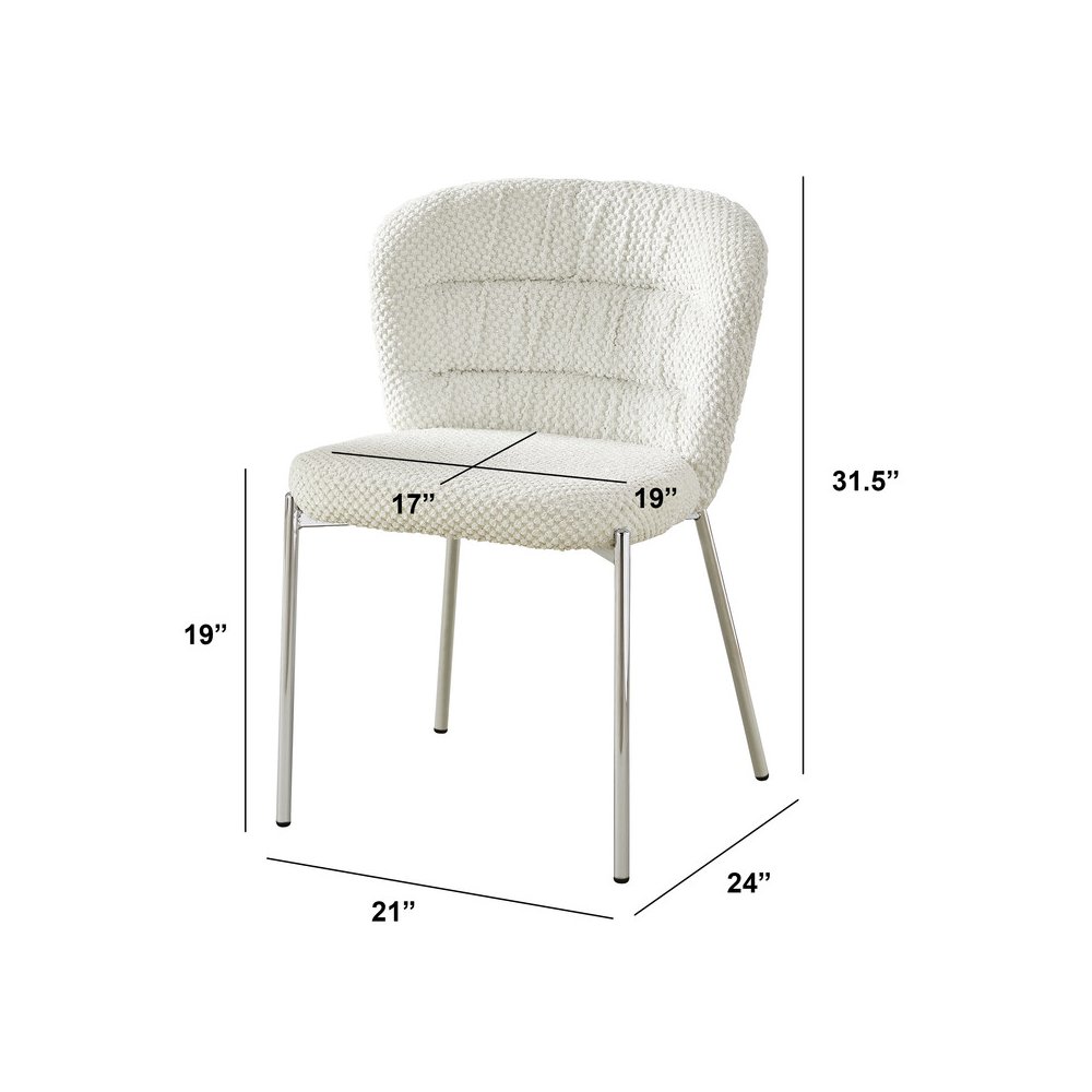Cream Fluffy Fabric With Silver Base