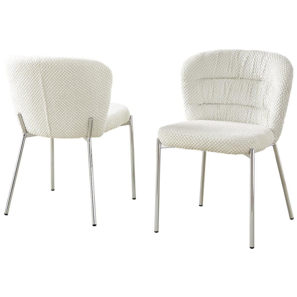 Cream Fluffy Fabric With Silver Base