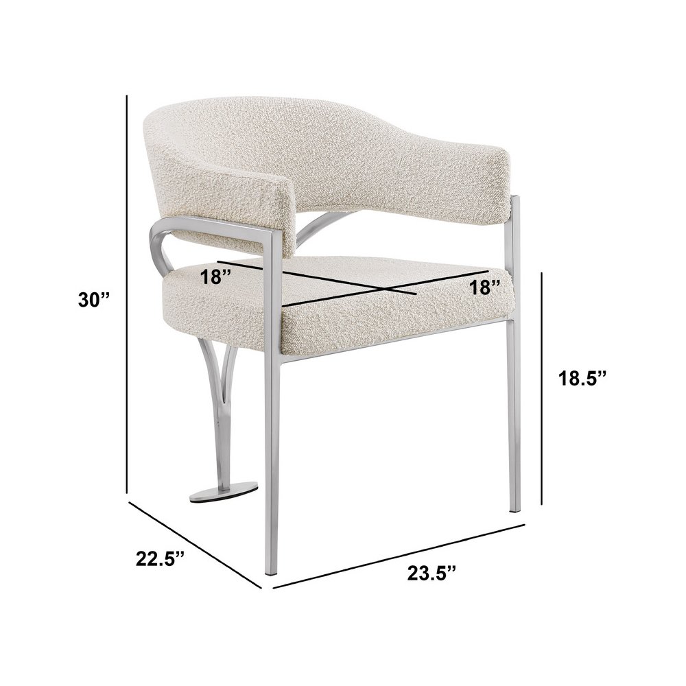 9Pc Tempered Glass Dining Table Set With 8 Cream With Matte Silver Side Chairs