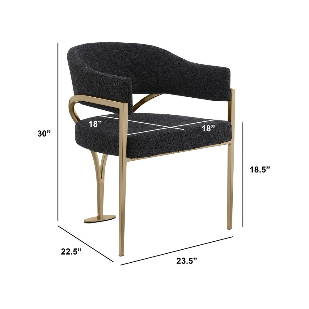 9Pc Tempered Glass Dining Table Set With 8 Black With Matte Gold Side Chairs