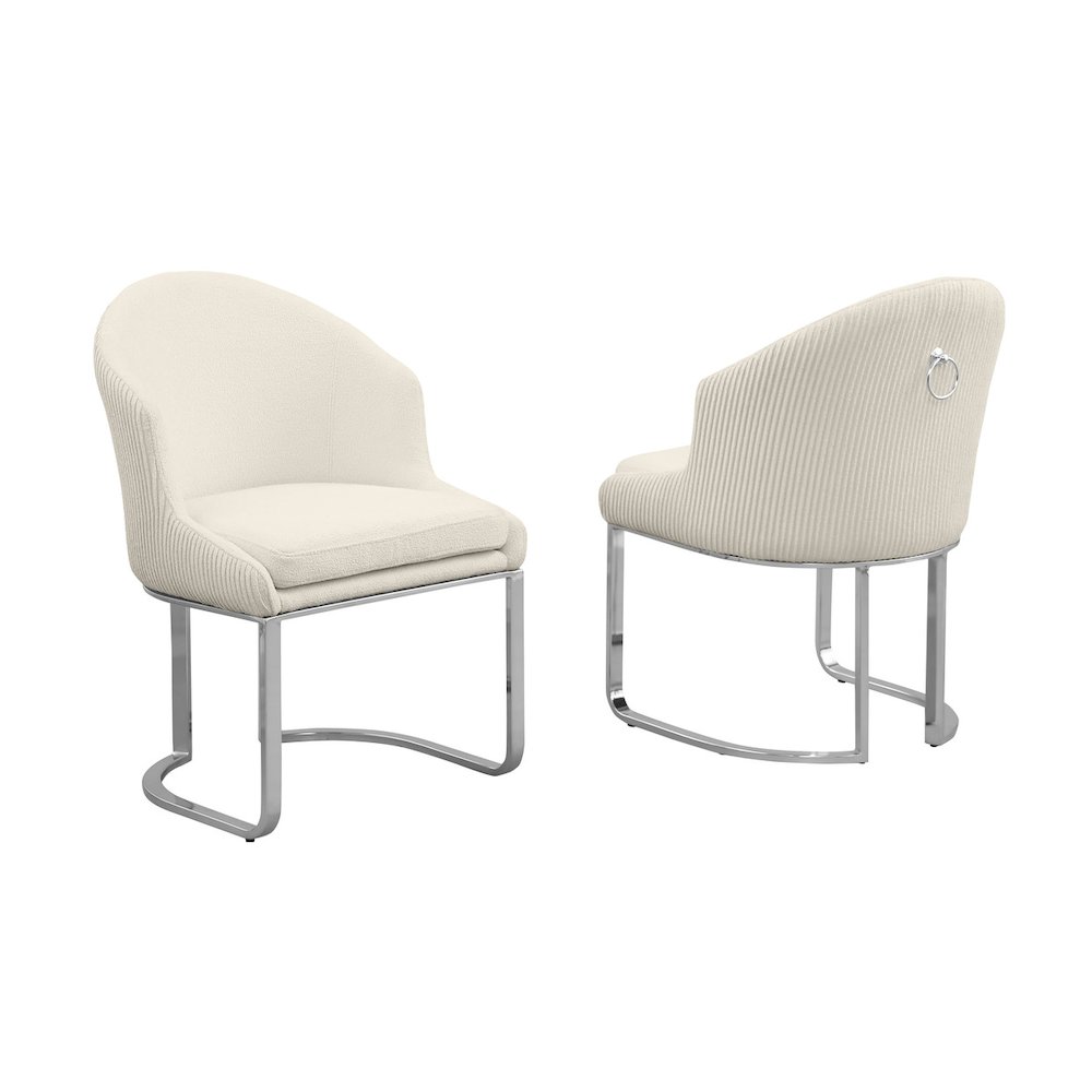 Best Quality Furniture Cream With Silver Side Chairs