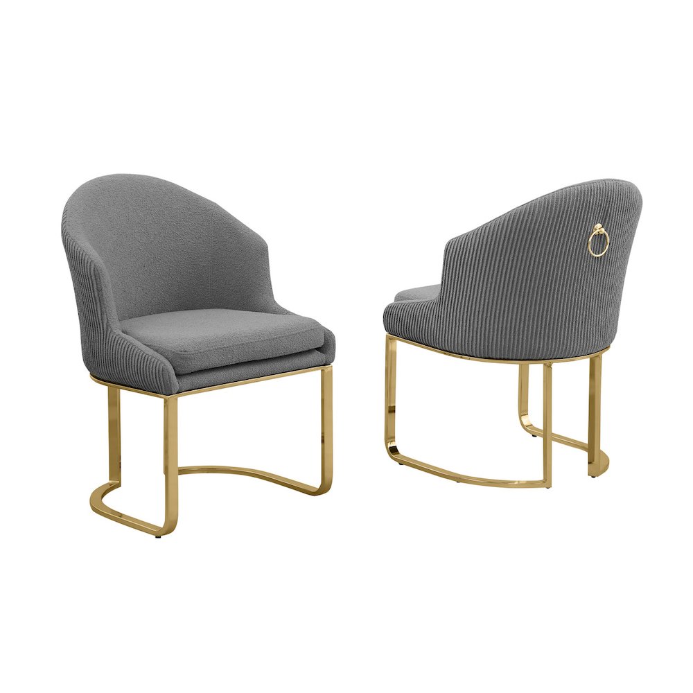 Best Quality Furniture Gray With Gold Side Chairs